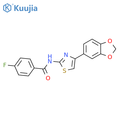 N-4-(2H-1,3-benzodioxol-5-yl)-1,3-thiazol-2-yl-4-fluorobenzamide structure
