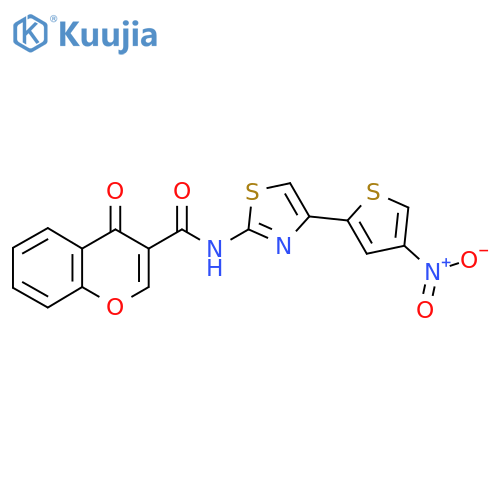 N-4-(4-nitrothiophen-2-yl)-1,3-thiazol-2-yl-4-oxo-4H-chromene-3-carboxamide structure