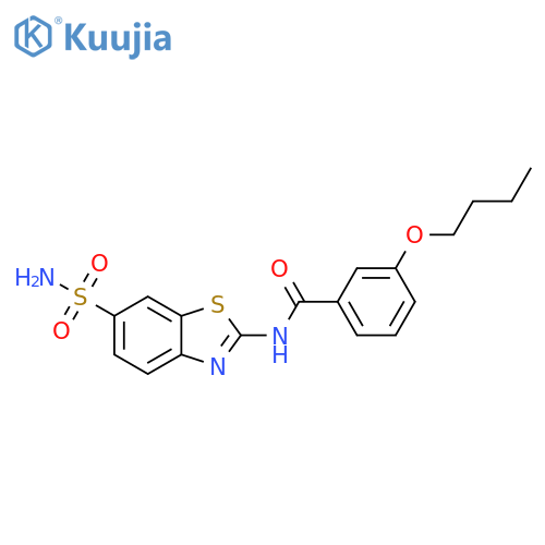 3-butoxy-N-(6-sulfamoyl-1,3-benzothiazol-2-yl)benzamide structure