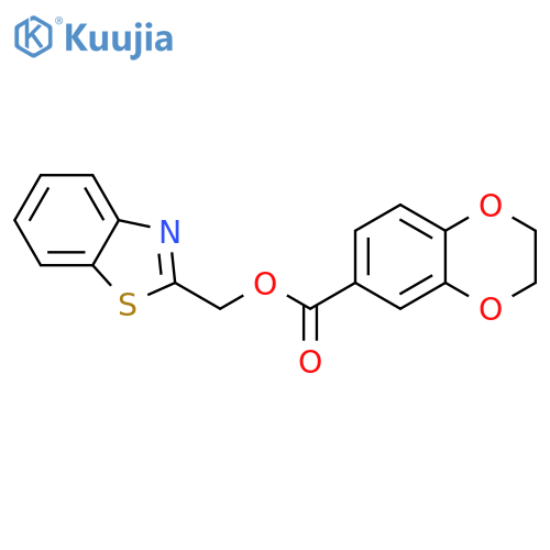(1,3-benzothiazol-2-yl)methyl 2,3-dihydro-1,4-benzodioxine-6-carboxylate structure