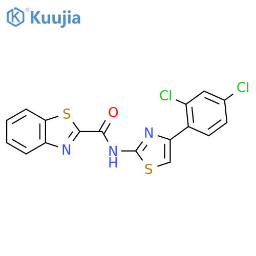 N-[4-(2,4-Dichlorophenyl)-1,3-thiazol-2-yl]-1,3-benzothiazole-2-carboxamide structure