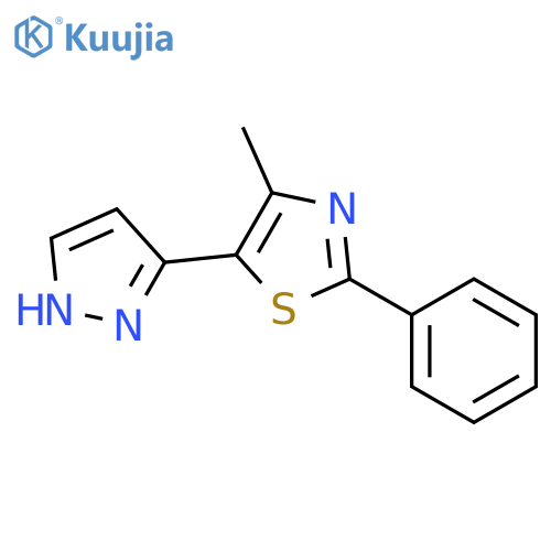 4-methyl-2-phenyl-5-(1H-pyrazol-3-yl)-1,3-thiazole structure