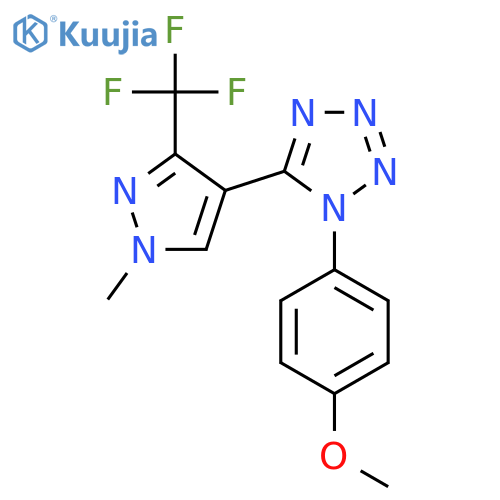 1-(4-METHOXYPHENYL)-5-[1-METHYL-3-(TRIFLUOROMETHYL)-1H-PYRAZOL-4-YL]-1H-1,2,3,4-TETRAAZOLE structure