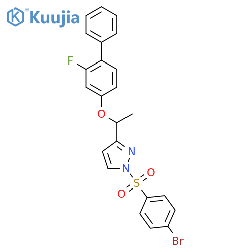 1-[(4-bromophenyl)sulfonyl]-3-{1-[(2-fluoro[1,1'-biphenyl]-4-yl)oxy]ethyl}-1H-pyrazole structure