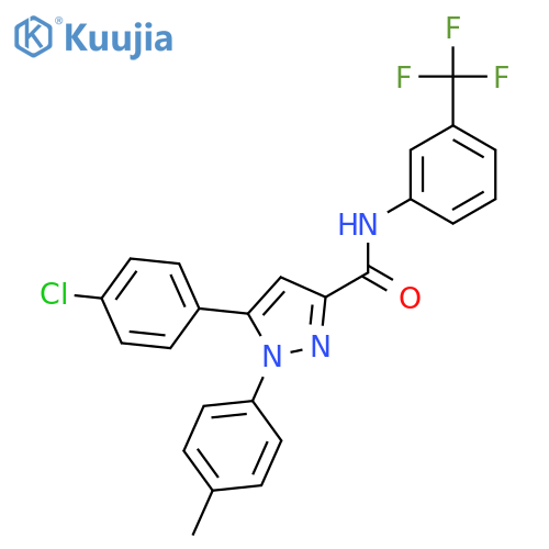 5-(4-chlorophenyl)-1-(4-methylphenyl)-N-[3-(trifluoromethyl)phenyl]-1H-pyrazole-3-carboxamide structure