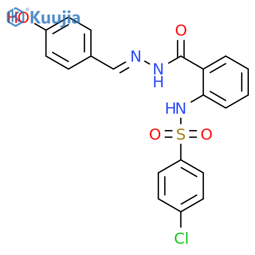 4-Chloro-N-(2-((2-(4-hydroxybenzylidene)hydrazinyl)carbonyl)phenyl)benzenesulfonamide structure