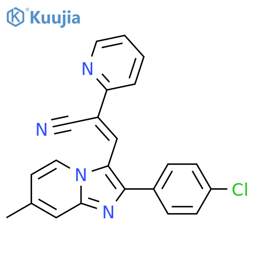 (Z)-3-[2-(4-Chlorophenyl)-7-methylimidazo[1,2-a]pyridin-3-yl]-2-(2-pyridinyl)-2-propenenitrile structure