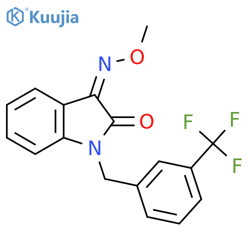(3Z)-3-(Methoxyimino)-1-{[3-(trifluoromethyl)phenyl]methyl}-2,3-dihydro-1H-indol-2-one structure