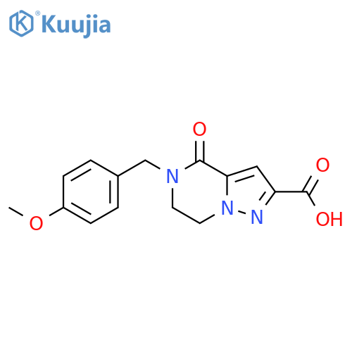 5-(4-Methoxybenzyl)-4-oxo-4,5,6,7-tetrahydropyrazolo[1,5-a]pyrazine-2-carboxylic acid structure