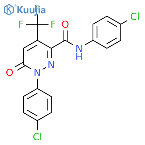 N,1-Bis(4-chlorophenyl)-6-oxo-4-(trifluoromethyl)-1,6-dihydropyridazine-3-carboxamide structure