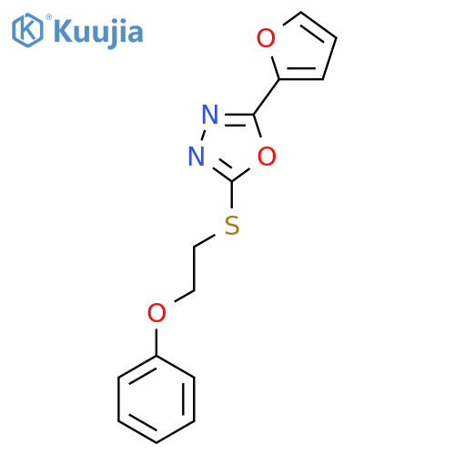 2-(2-Furyl)-5-[(2-phenoxyethyl)sulfanyl]-1,3,4-oxadiazole structure