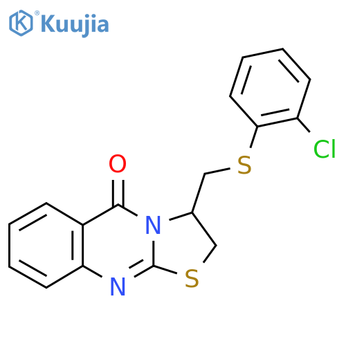 3-{[(2-Chlorophenyl)sulfanyl]methyl}-2,3-dihydro-5H-[1,3]thiazolo[2,3-b]quinazolin-5-one structure