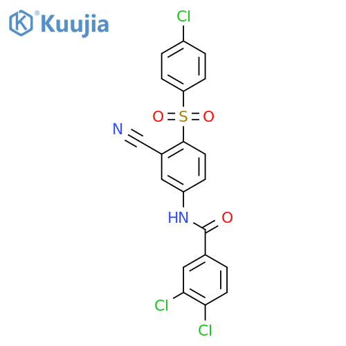 3,4-dichloro-N-{4-[(4-chlorophenyl)sulfonyl]-3-cyanophenyl}benzenecarboxamide structure