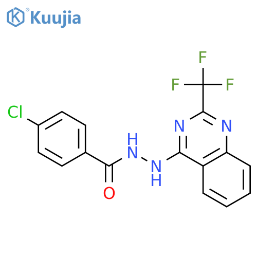4-Chloro-N'-2-(trifluoromethyl)-4-quinazolinylbenzenecarbohydrazide structure