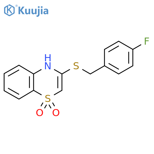 3-{[(4-fluorophenyl)methyl]sulfanyl}-4H-1lambda6,4-benzothiazine-1,1-dione structure