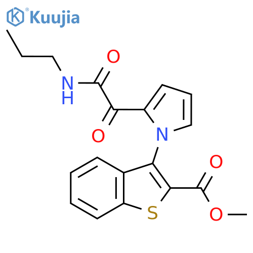 methyl 3-{2-[2-oxo-2-(propylamino)acetyl]-1H-pyrrol-1-yl}-1-benzothiophene-2-carboxylate structure
