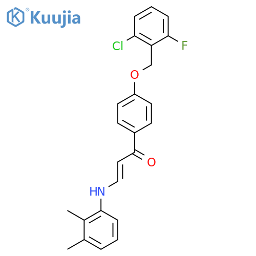 (E)-1-[4-[(2-chloro-6-fluorophenyl)methoxy]phenyl]-3-(2,3-dimethylanilino)prop-2-en-1-one structure