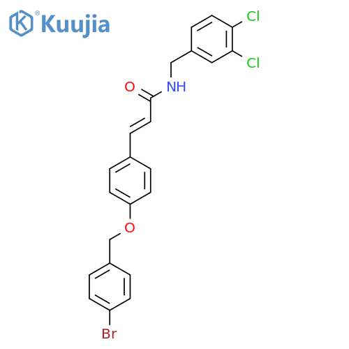 (E)-3-{4-[(4-bromobenzyl)oxy]phenyl}-N-(3,4-dichlorobenzyl)-2-propenamide structure