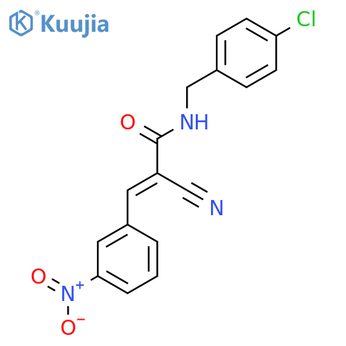 (E)-N-[(4-chlorophenyl)methyl]-2-cyano-3-(3-nitrophenyl)prop-2-enamide structure