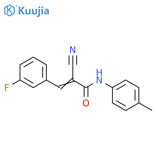 2-Cyano-3-(3-fluorophenyl)-N-(4-methylphenyl)-2-propenamide structure