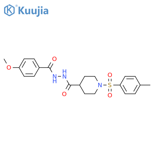 4-methoxy-N'-[1-(4-methylbenzenesulfonyl)piperidine-4-carbonyl]benzohydrazide structure