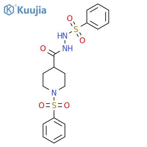 N'-([1-(PHENYLSULFONYL)-4-PIPERIDINYL]CARBONYL)BENZENESULFONOHYDRAZIDE structure