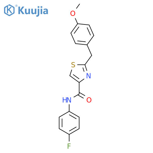 N-(4-Fluorophenyl)-2-[(4-methoxyphenyl)methyl]-1,3-thiazole-4-carboxamide structure