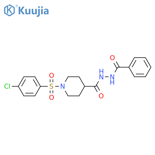 N'-((1-[(4-CHLOROPHENYL)SULFONYL]-4-PIPERIDINYL)CARBONYL)BENZENECARBOHYDRAZIDE structure