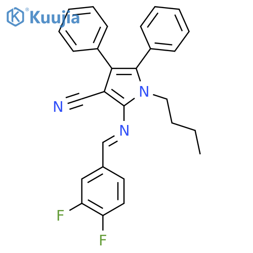 1-BUTYL-2-([(E)-(3,4-DIFLUOROPHENYL)METHYLIDENE]AMINO)-4,5-DIPHENYL-1H-PYRROLE-3-CARBONITRILE structure