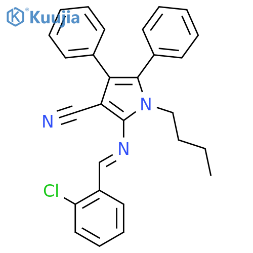 1-BUTYL-2-([(E)-(2-CHLOROPHENYL)METHYLIDENE]AMINO)-4,5-DIPHENYL-1H-PYRROLE-3-CARBONITRILE structure