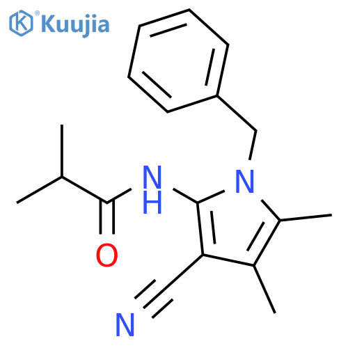 Propanamide, N-[3-cyano-4,5-dimethyl-1-(phenylmethyl)-1H-pyrrol-2-yl]-2-methyl- structure