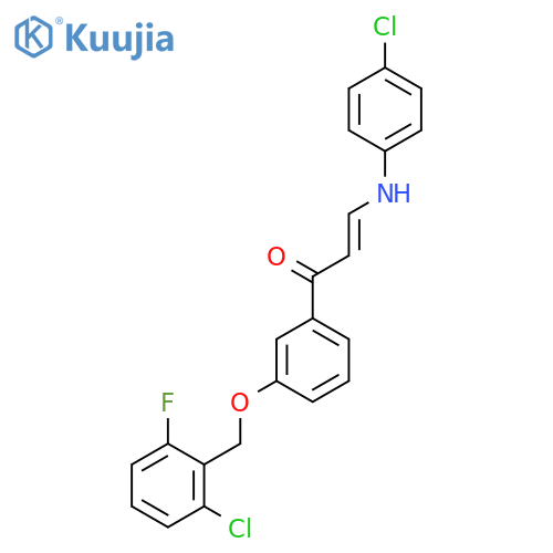 (E)-3-(4-CHLOROANILINO)-1-(3-[(2-CHLORO-6-FLUOROBENZYL)OXY]PHENYL)-2-PROPEN-1-ONE structure