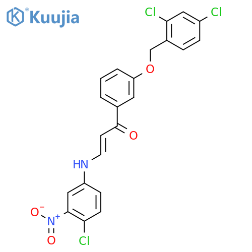 (E)-3-(4-CHLORO-3-NITROANILINO)-1-(3-[(2,4-DICHLOROBENZYL)OXY]PHENYL)-2-PROPEN-1-ONE structure