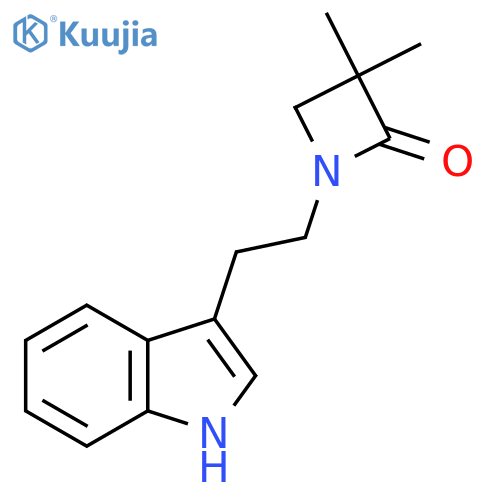 1-[2-(1H-indol-3-yl)ethyl]-3,3-dimethyl-2-azetanone structure