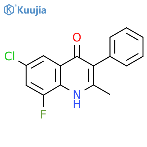 6-chloro-8-fluoro-2-methyl-3-phenyl-4(1H)-quinolinone structure