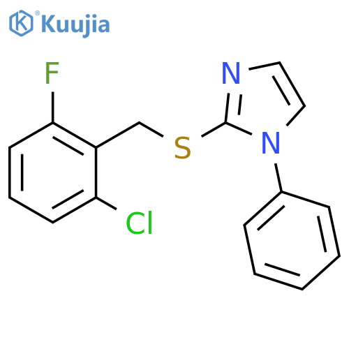 2-{[(2-chloro-6-fluorophenyl)methyl]sulfanyl}-1-phenyl-1H-imidazole structure