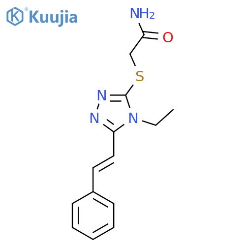 2-({4-ethyl-5-[(E)-2-phenylethenyl]-4H-1,2,4-triazol-3-yl}sulfanyl)acetamide structure