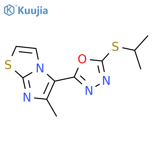 5-[5-(ISOPROPYLSULFANYL)-1,3,4-OXADIAZOL-2-YL]-6-METHYLIMIDAZO[2,1-B][1,3]THIAZOLE structure