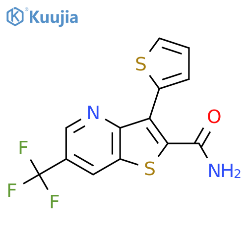3-(2-THIENYL)-6-(TRIFLUOROMETHYL)THIENO[3,2-B]PYRIDINE-2-CARBOXAMIDE structure