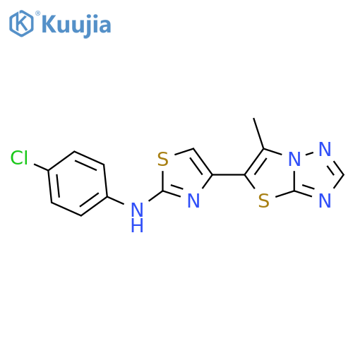 N-(4-CHLOROPHENYL)-4-(6-METHYL[1,3]THIAZOLO[3,2-B][1,2,4]TRIAZOL-5-YL)-1,3-THIAZOL-2-AMINE structure