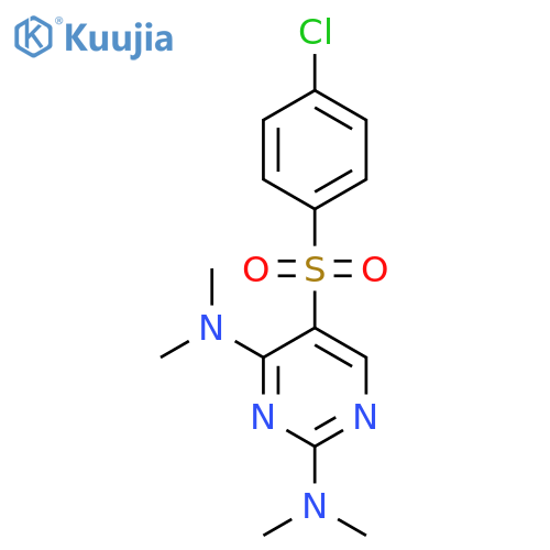 N-[5-[(4-chlorophenyl)sulfonyl]-2-(dimethylamino)-4-pyrimidinyl]-N,N-dimethylamine structure