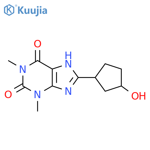 8-(3-hydroxycyclopentyl)-1,3-dimethyl-3,7-dihydro-1H-purine-2,6-dione structure