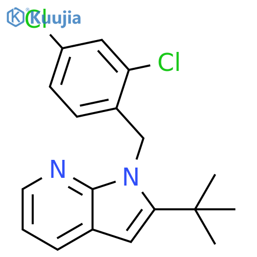 2-tert-Butyl-1-[(2,4-dichlorophenyl)methyl]-1H-pyrrolo[2,3-b]pyridine structure