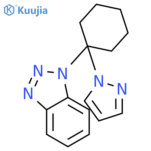 1H-BENZOTRIAZOLE, 1-[1-(1H-PYRAZOL-1-YL)CYCLOHEXYL]- structure