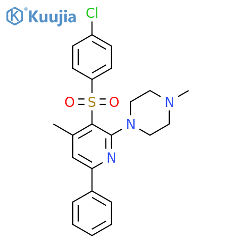 1-(3-[(4-CHLOROPHENYL)SULFONYL]-4-METHYL-6-PHENYL-2-PYRIDINYL)-4-METHYLPIPERAZINE structure