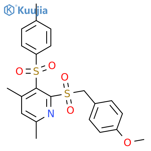 2-[(4-METHOXYBENZYL)SULFONYL]-4,6-DIMETHYL-3-[(4-METHYLPHENYL)SULFONYL]PYRIDINE structure