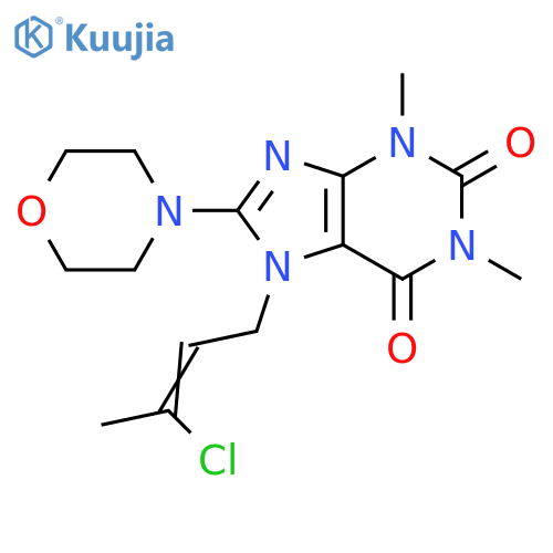 7-(2E)-3-chlorobut-2-en-1-yl-1,3-dimethyl-8-(morpholin-4-yl)-2,3,6,7-tetrahydro-1H-purine-2,6-dione structure