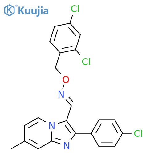 2-(4-chlorophenyl)-7-methylimidazo[1,2-a]pyridine-3-carbaldehyde O-(2,4-dichlorobenzyl)oxime structure