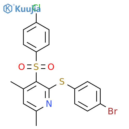 2-[(4-BROMOPHENYL)SULFANYL]-3-[(4-CHLOROPHENYL)SULFONYL]-4,6-DIMETHYLPYRIDINE structure