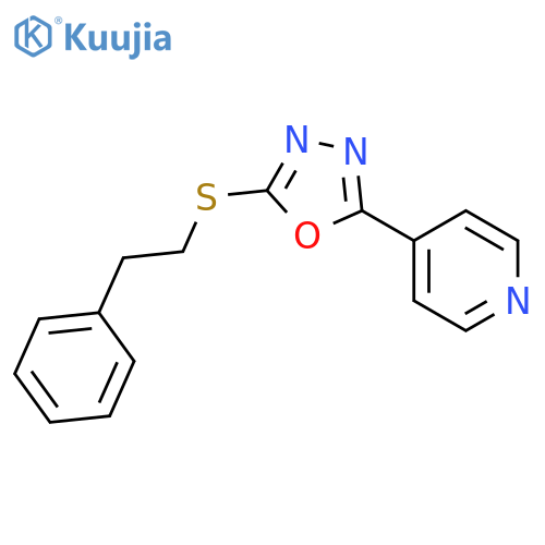 4-{5-(2-phenylethyl)sulfanyl-1,3,4-oxadiazol-2-yl}pyridine structure